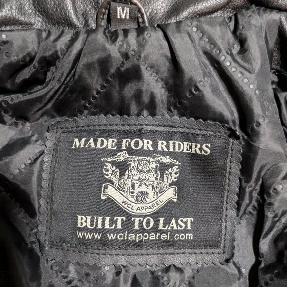 Vintage WCL Leather Biker Jacket  Men's Medium - Picture 9 of 9